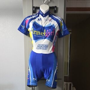 Colorful Cycling Jersey with Travel Girl Logo
